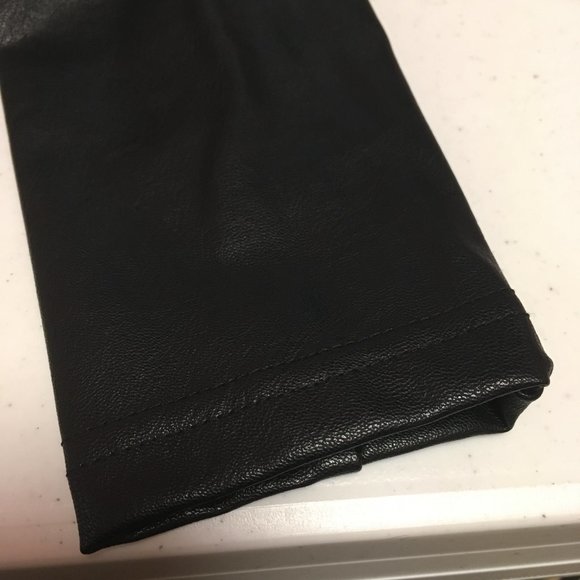 Wild Fable Long Sleeve Square Neck Faux Leather Black A Line Dress NWT Size S - Picture 4 of 7